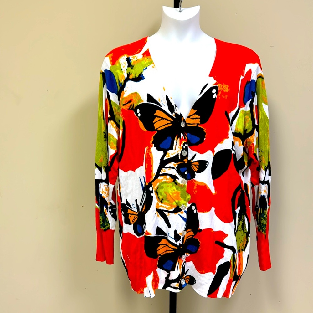 Vintage Berek multi-color butterfly sweater